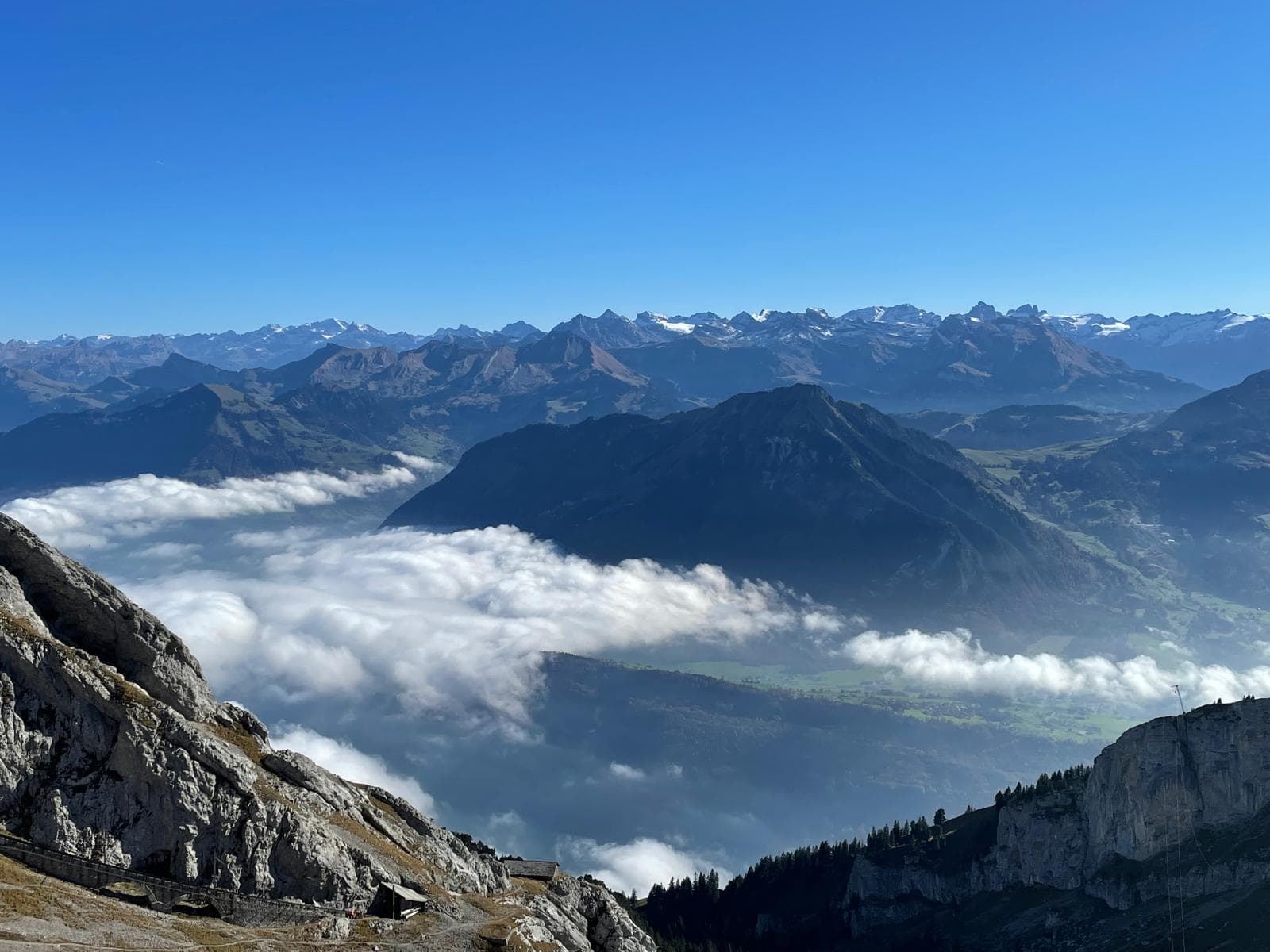 Mountain horizon with fog