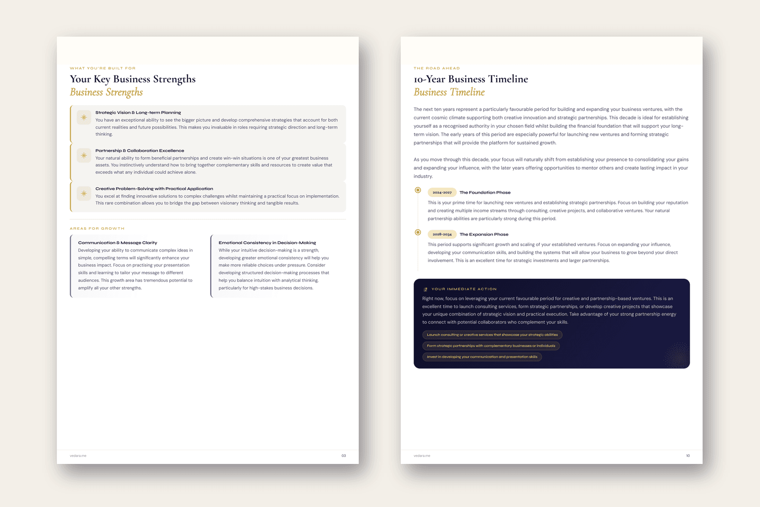 Career DNA sample report pages